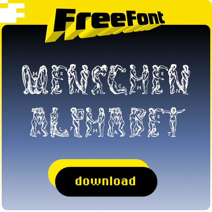 download free font Menschenalphabet Peter Flötner