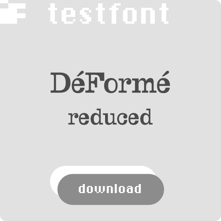 download free test font DeForme
