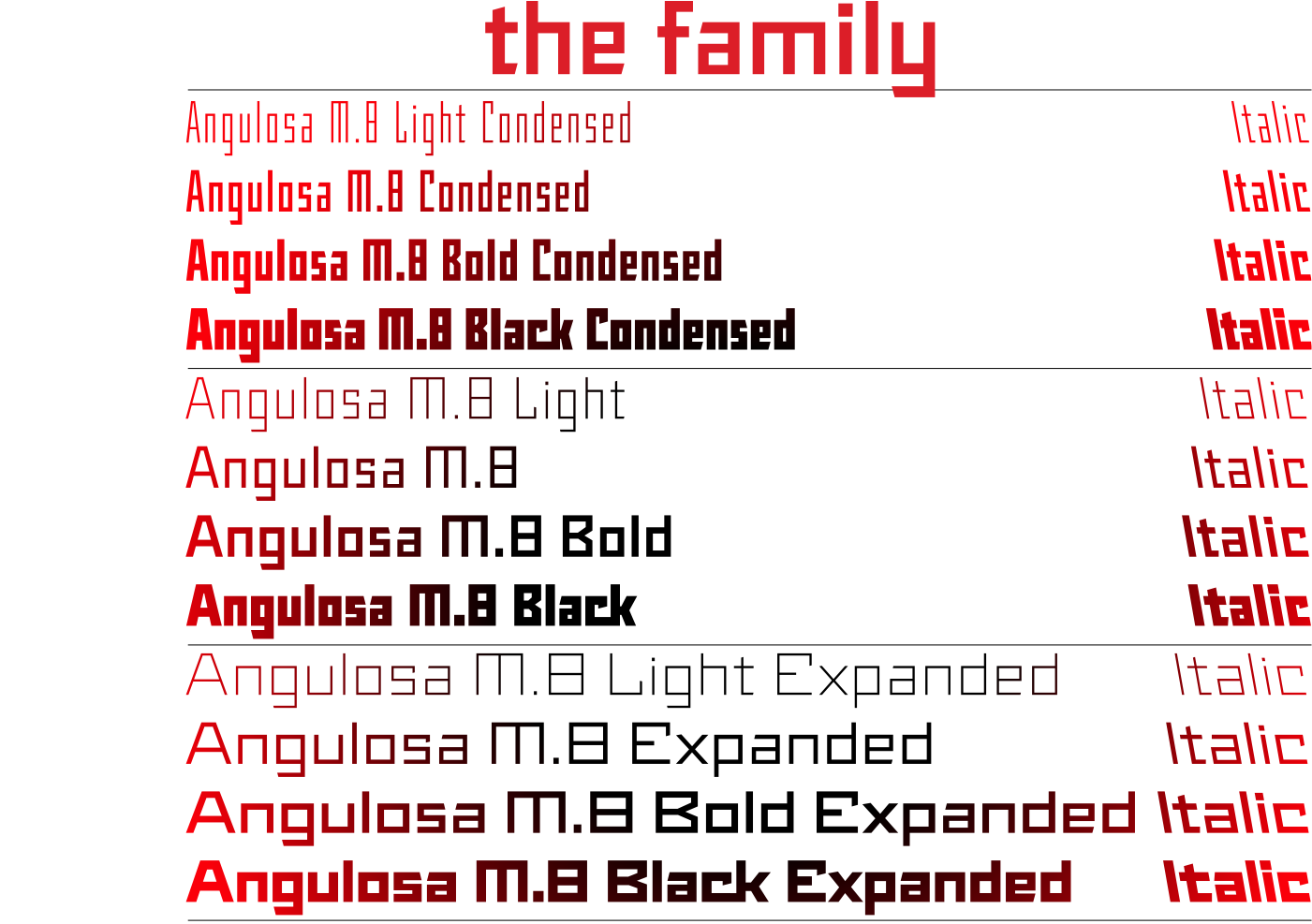 Angulosa font family