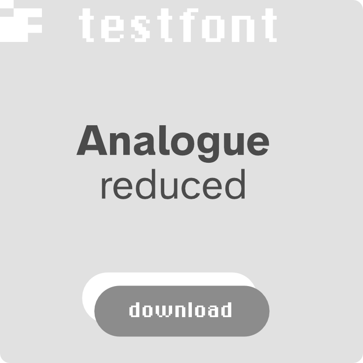 download kostenlosen Testfont Analogue