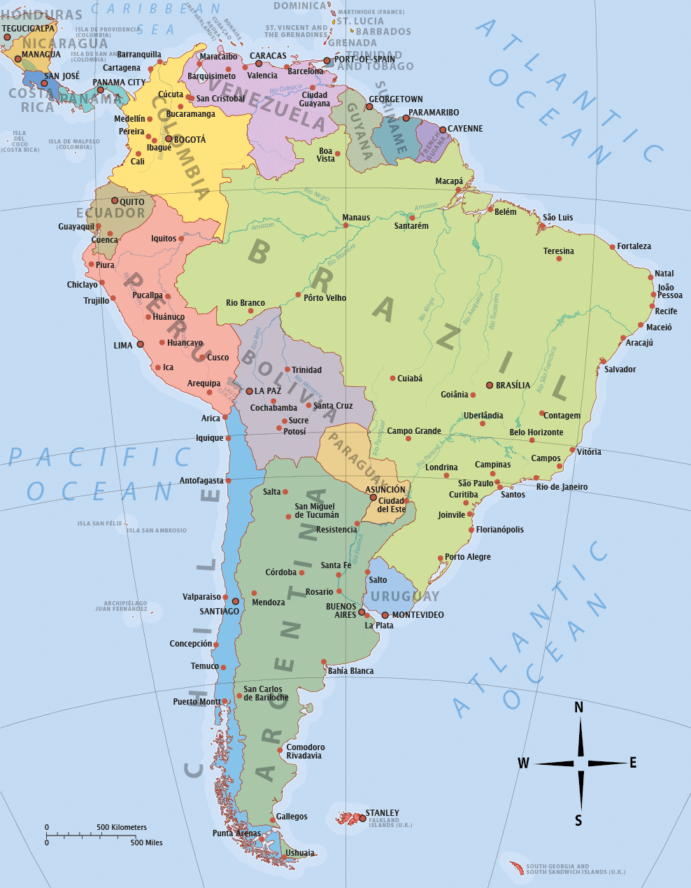 Karte von Mittelamerika
